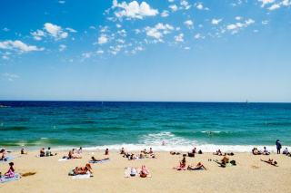 La plage del Canadell et Josep Pla, à Calella de Palafrugell